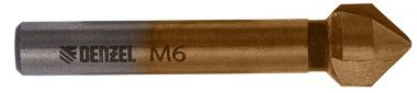 Зенковка конусная под М6, HSS, по металлу, цилиндрический хвостовик DENZEL 72307 ― DENZEL