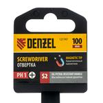 Отвертка, PH1х100 мм, S2, 3к рукоятка DENZEL 121747