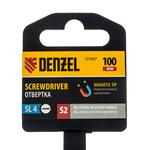 Отвертка, SL4х100 мм, S2, 3к рукоятка DENZEL 121927