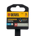 Отвертка, SL5x75 мм, S2, 3к рукоятка DENZEL 121947