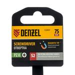 Отвертка, PZ0x75 мм, S2, 3к рукоятка DENZEL 122037