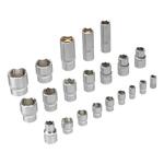 Набор инструментов, 1/2", 1/4", CrV, S2, пластиковый кейс, 64 предмета DENZEL 15801