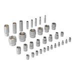 Набор инструментов, 1/2", 1/4", CrV, S2, пластиковый кейс, 84 предмета DENZEL 15802