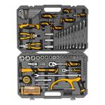 Набор инструментов, 1/2", 1/4", CrV, S2, пластиковый кейс, 100 предметов DENZEL 15803