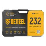 Набор инструментов, 1/2", 3/8", 1/4", CrV, S2, пластиковый кейс, 232 предмета DENZEL 15808