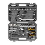 Набор инструментов, 1/2", 1/4", CrV, S2, пластиковый кейс, 82 предмета DENZEL 15809
