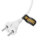 Шнур сетевой Energy Series, ПВС, 1,5 м, 2 x 1 мм, с неразборной вилкой, белый, DENZEL 37660