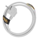 Шнур сетевой Energy Series, ПВС, 1,5 м, 3 x 1 мм, с неразборной вилкой, белый, DENZEL 37662