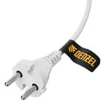 Шнур сетевой Energy Series, ПВС, 3 м, 2 x 1 мм, с неразборной вилкой, белый, DENZEL 37664