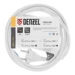 Шнур сетевой Energy Series, ПВС, 3 м, 2 x 1 мм, с неразборной вилкой, белый, DENZEL 37664
