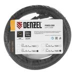 Шнур сетевой Energy Series, ПВС, 3 м, 2 x 1 мм, с неразборной вилкой, черный, DENZEL 37665