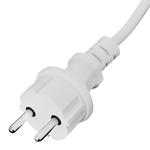 Шнур сетевой Energy Series, ПВС, 1,5 м, 2 x 1,5 мм, с неразборной вилкой, белый, DENZEL 37668