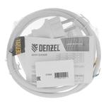 Шнур сетевой Energy Series, ПВС, 1,5 м, 2 x 1,5 мм, с неразборной вилкой, белый, DENZEL 37668