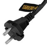 Шнур сетевой Energy Series, ПВС, 1,5 м, 2 x 1,5 мм, с неразборной вилкой, черный, DENZEL 37669