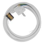 Шнур сетевой Energy Series, ПВС, 3 м, 3 x 1,5 мм, с неразборной вилкой, белый, DENZEL 37674