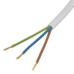 Шнур сетевой Energy Series, ПВС, 3 м, 3 x 1,5 мм, с неразборной вилкой, белый, DENZEL 37674