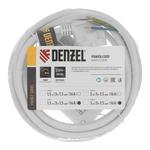 Шнур сетевой Energy Series, ПВС, 3 м, 3 x 1,5 мм, с неразборной вилкой, белый, DENZEL 37674