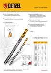 Сверло спиральное по металлу 3,2 x 65 мм, Р6М5, Golden Tip , 2шт. DENZEL 718226