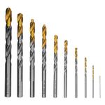 Набор сверл по металлу, 1-10 мм, Р6М5-TiN, Golden Tip, 10 шт DENZEL 723001