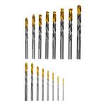 Набор сверл по металлу, 1-10 мм, Р6М5-TiN, Golden Tip, 19 шт DENZEL 723003