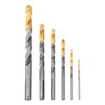 Набор сверл по металлу, 2-8мм, Р6М5К8-TiN, Golden Tip, 6 шт DENZEL 723004