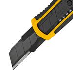 Нож, 18 мм, сменное лезвие, SK4, корпус из ABS + TPR, торцевой зажим DENZEL 78903