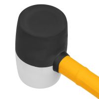 Киянка резиновая, 450 г, черно-белая, фибергласовая рукоятка c TPR покрытием DENZEL 11102