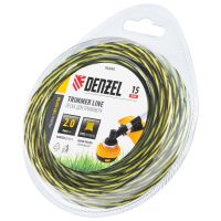 Леска для триммера двухкомпонентная витая квадратная, 2,0мм х 15м, блистер SkyCutter DENZEL 96840