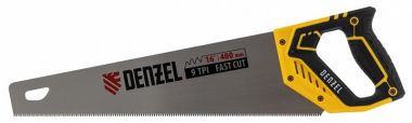 Ножовка по дереву, 400 мм, 9 TPI, зуб 3D, двухкомпонентная рукоятка DENZEL 24145 ― DENZEL