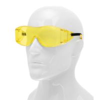 Очки защитные открытые, поликарбонатные, увеличенная желтая линза, регулируемые дужки DENZEL 89202