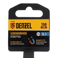 Отвертка SL5x150 мм, CrV, трехкомпонентная рукоятка DENZEL 12197