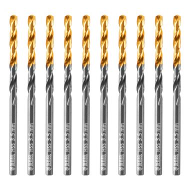 Сверло по металлу, 3,5 мм, HSS-Tin, Golden Tip, 10 шт. DENZEL 717207 ― DENZEL