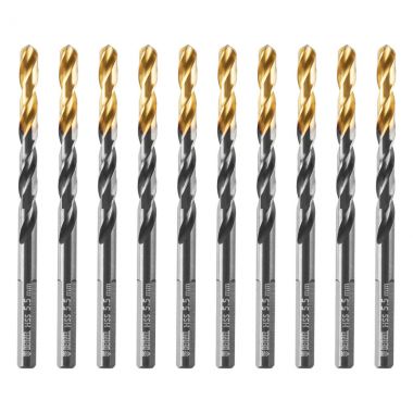 Сверло по металлу, 5,5 мм, HSS-Tin, Golden Tip, 10 шт. DENZEL 717214 ― DENZEL