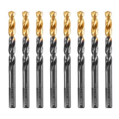 Сверло по металлу, 8,5 мм, HSS-Tin, Golden Tip, 8 шт. DENZEL 717220 ― DENZEL