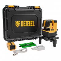 Лазерный уровень LX 06 Green, 30 м, 520 нм, аккумулятор Li 5200 mAh, резьба 5/8" DENZEL 35072